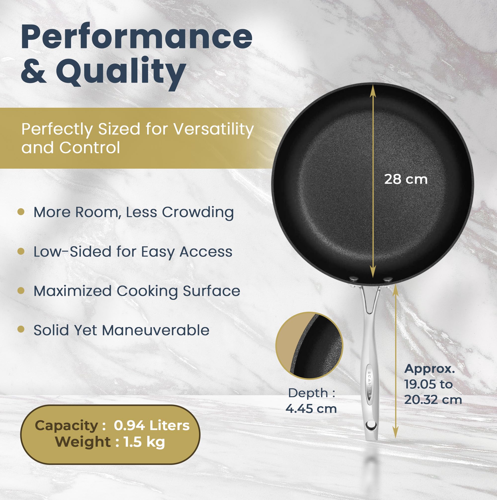 Amazon｜SCANPAN(スキャンパン) フライパン シルバー 直径28cm HaptIQ